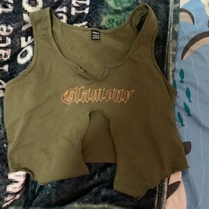 SHEIN Olive Green Crop Top